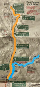 ザイオン国立公園マップ